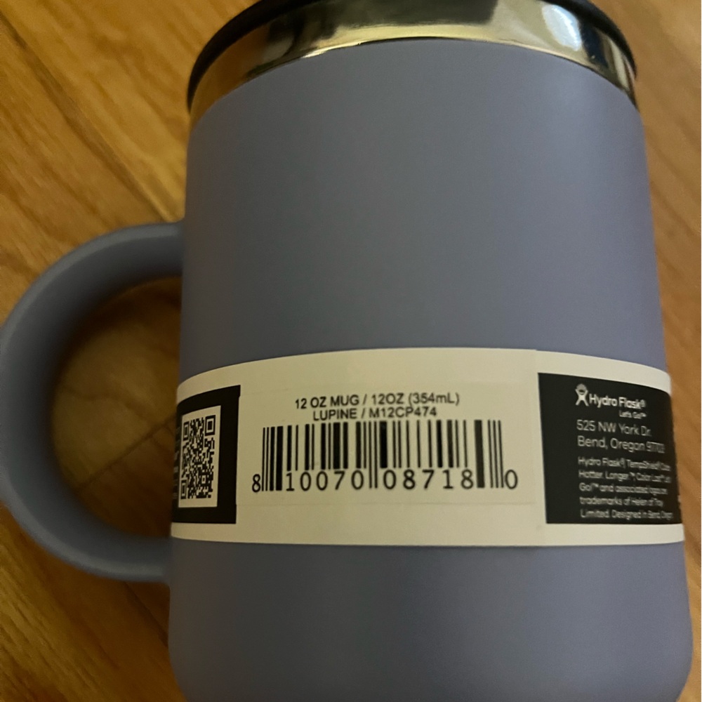 Hydro flask, coffee mug 12 ounces.